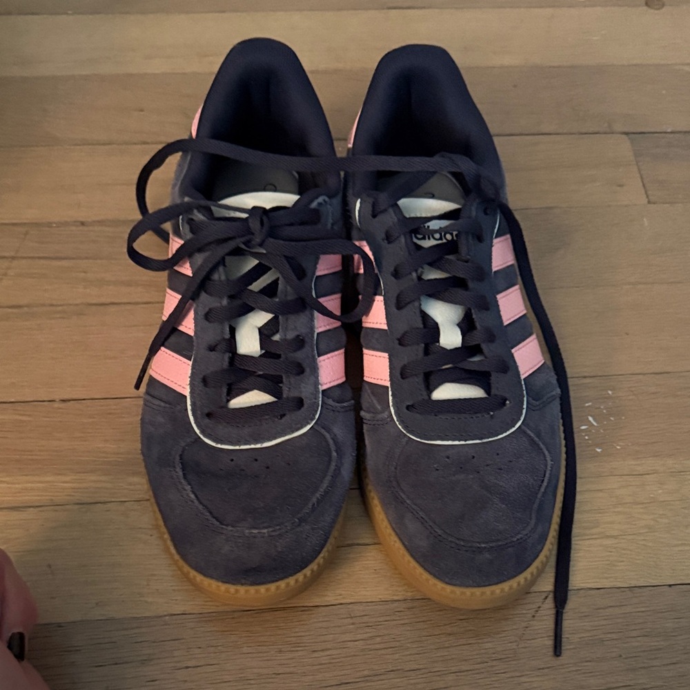 Adidas Dark Blue and Light Pink Sneakers